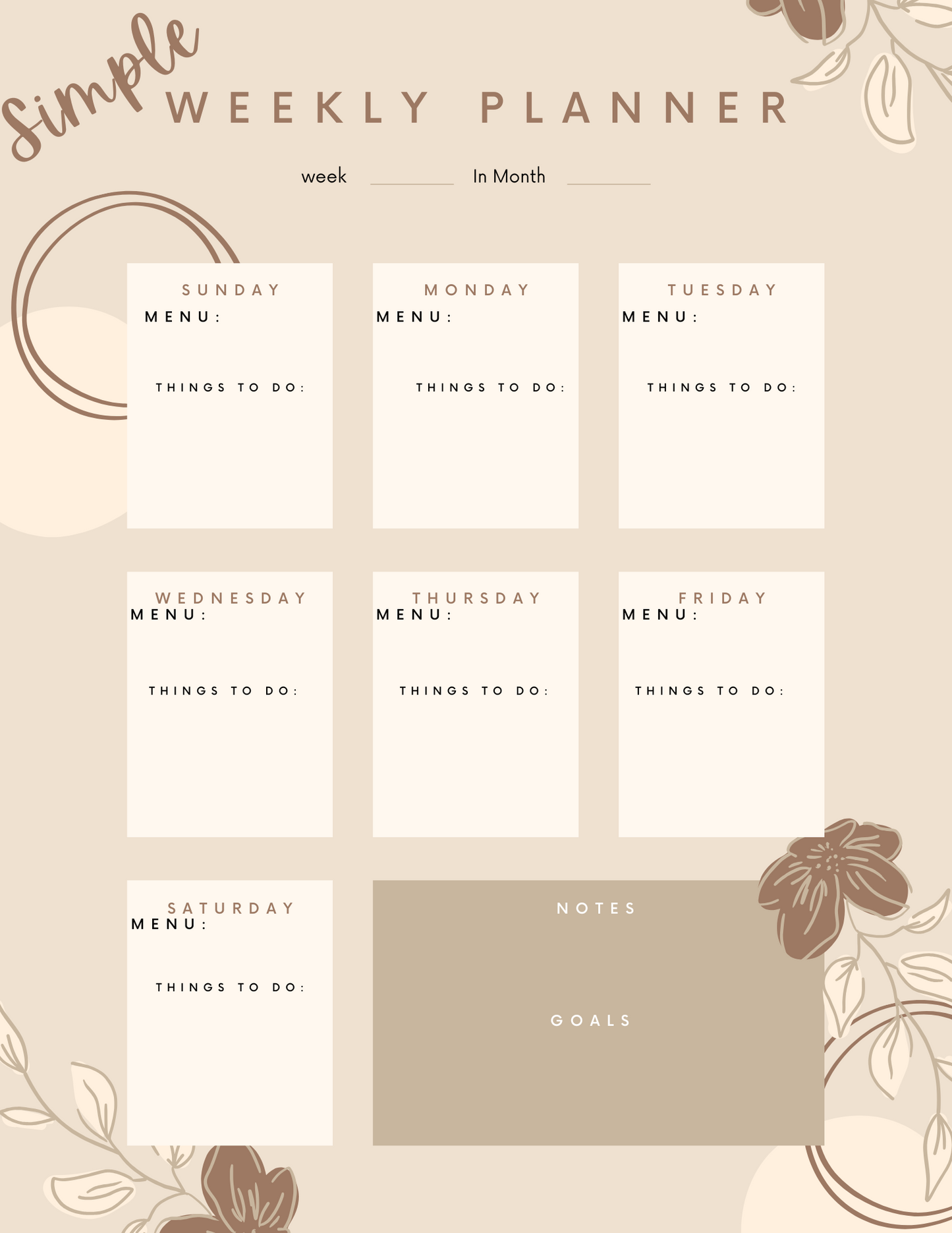 Day Planner Page, digital file
