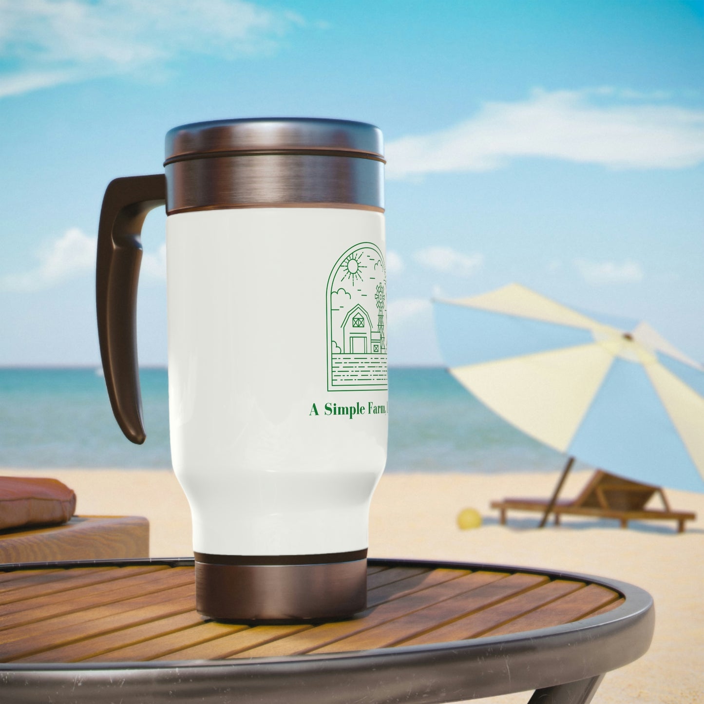 Stainless Steel Travel Mug with Handle, 14oz