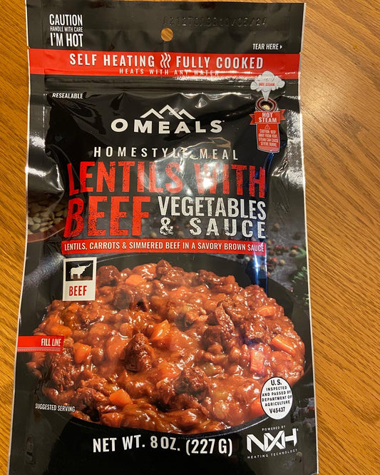 O'Meals, Lentils with beef, vegetables & sauce